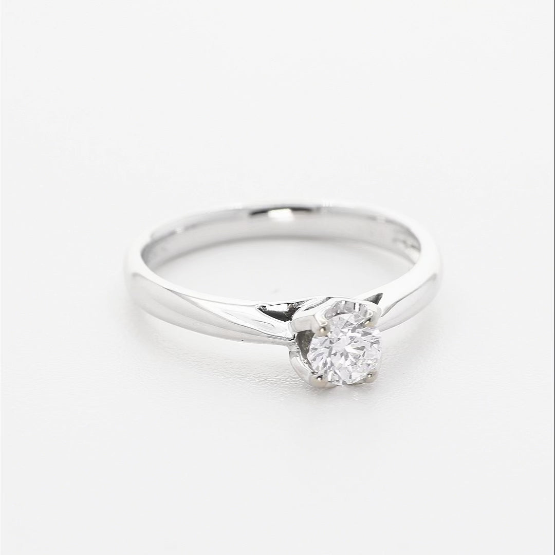 18K White Gold 0.30 Carat Diamond Solitaire Ring Fine Jewellery Modaselle