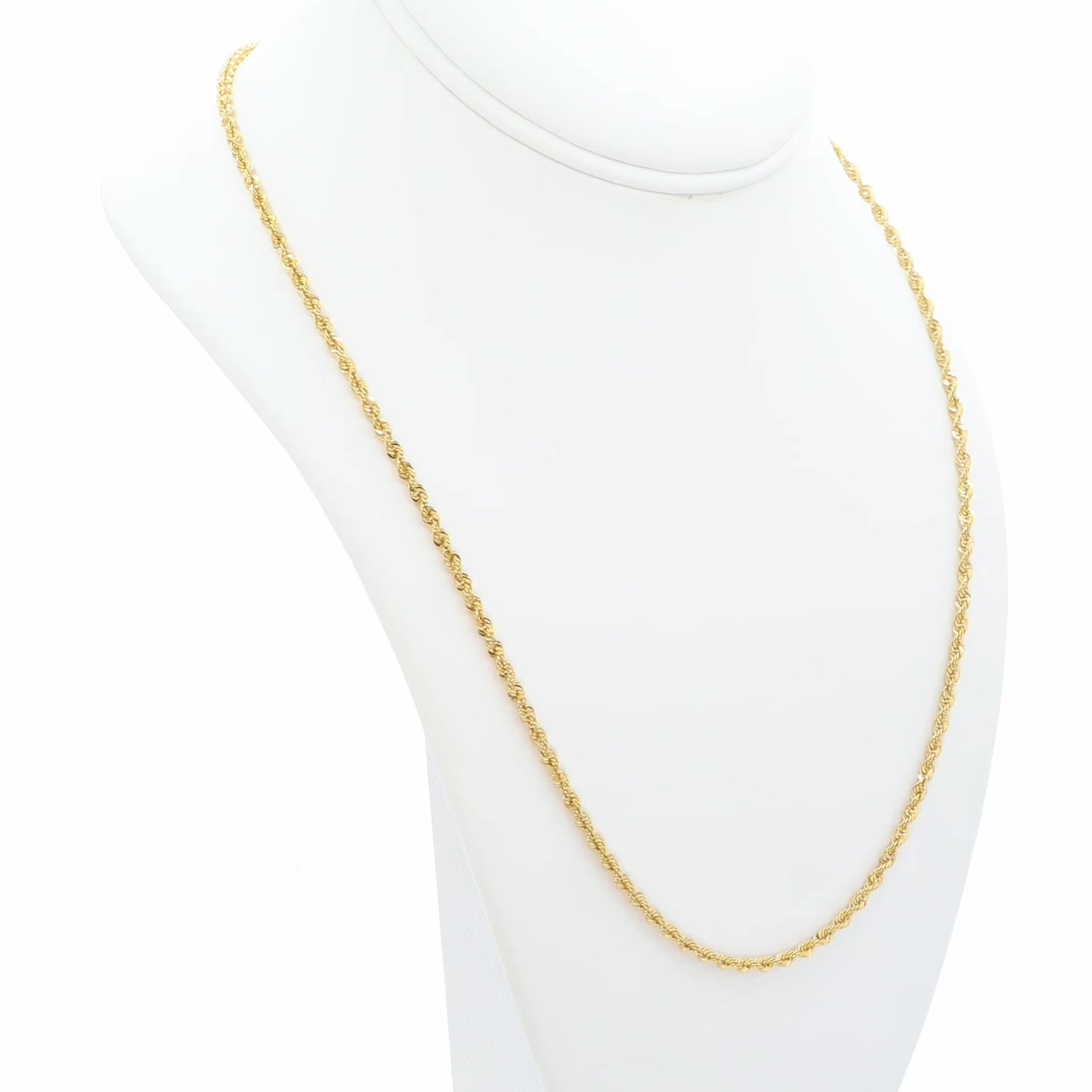 18K Yellow Gold Rope Chain Fine Jewellery Modaselle