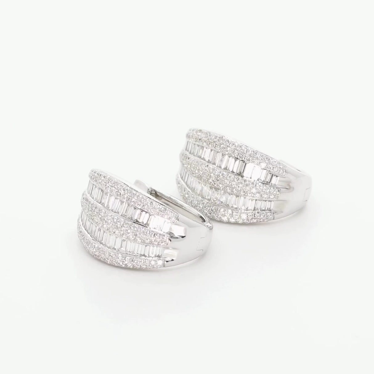 18K White Gold 3.66 Carat Diamond Earrings Fine Jewellery Modaselle