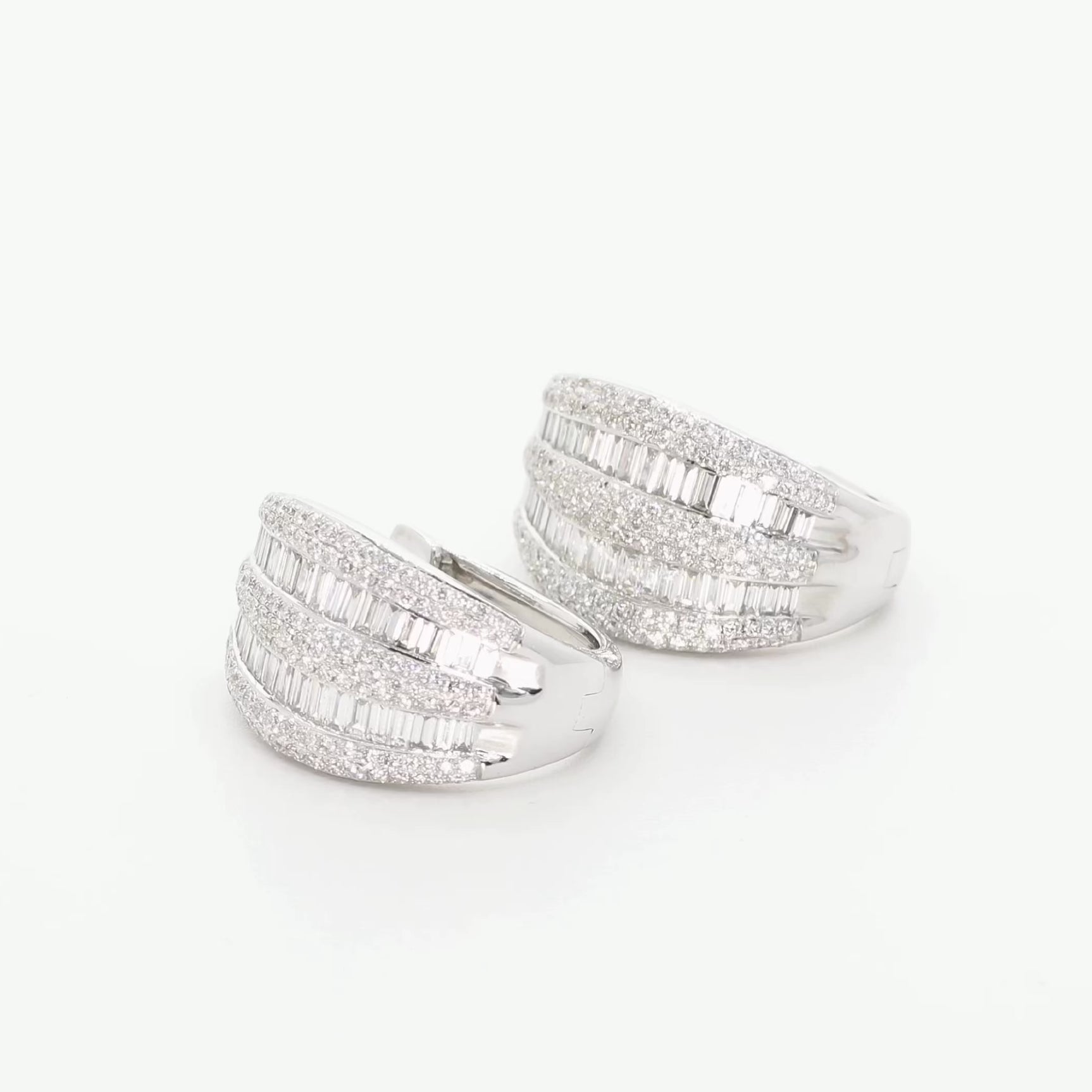 18K White Gold 3.66 Carat Diamond Earrings Fine Jewellery Modaselle