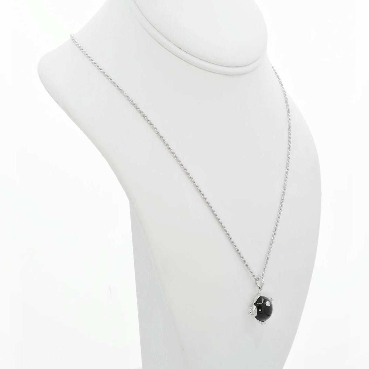 18K White Gold Damiani Onyx Fish Pendant Fine Jewellery Modaselle
