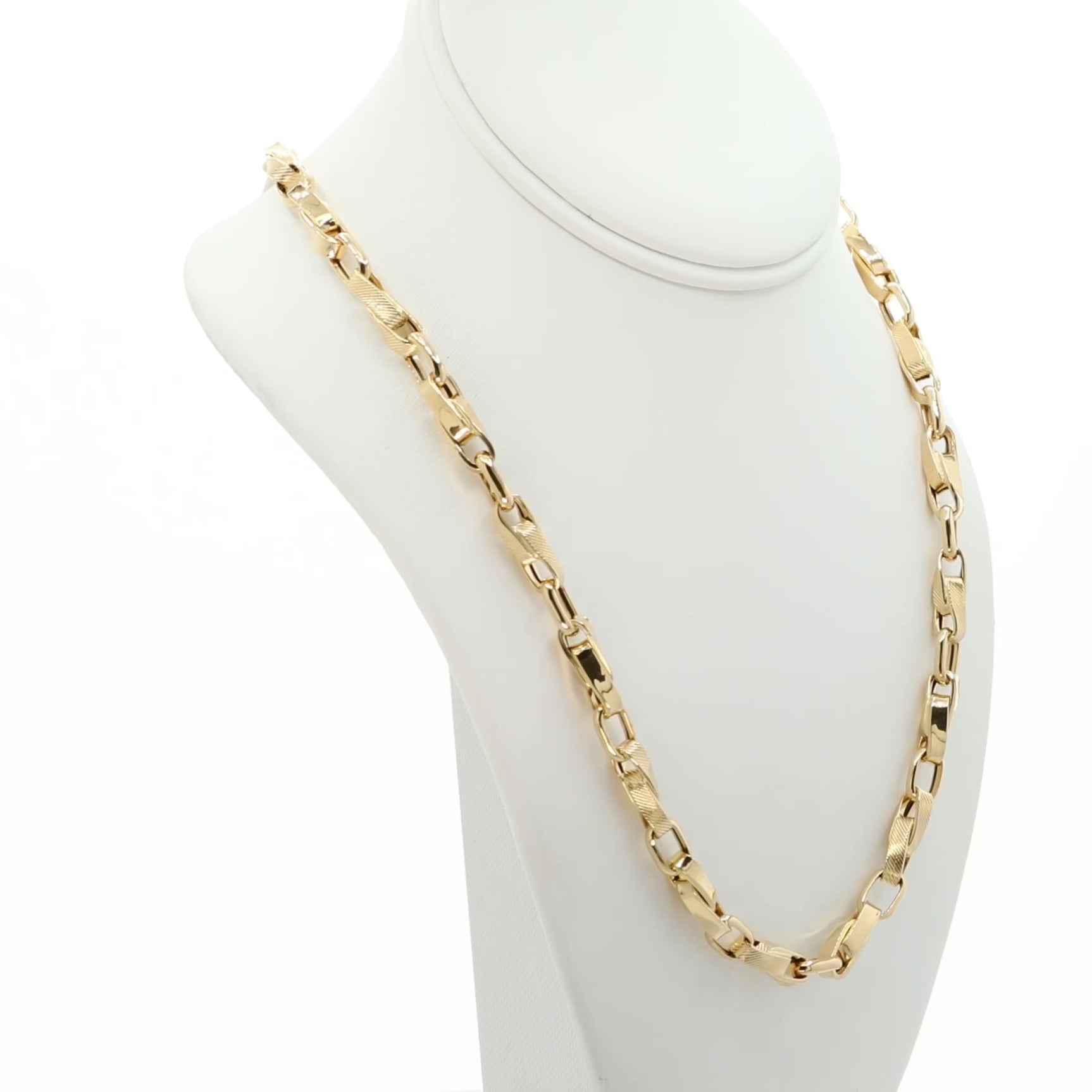 18K Yellow Gold Twist Link Chain Fine Jewellery Modaselle