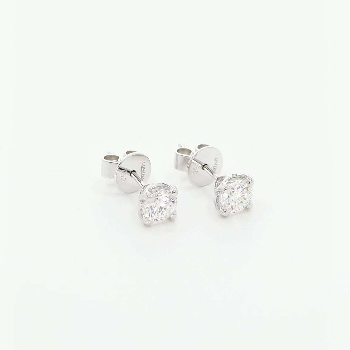 18K White Gold 1.00 Carat Diamond Stud Earrings Fine Jewellery Modaselle