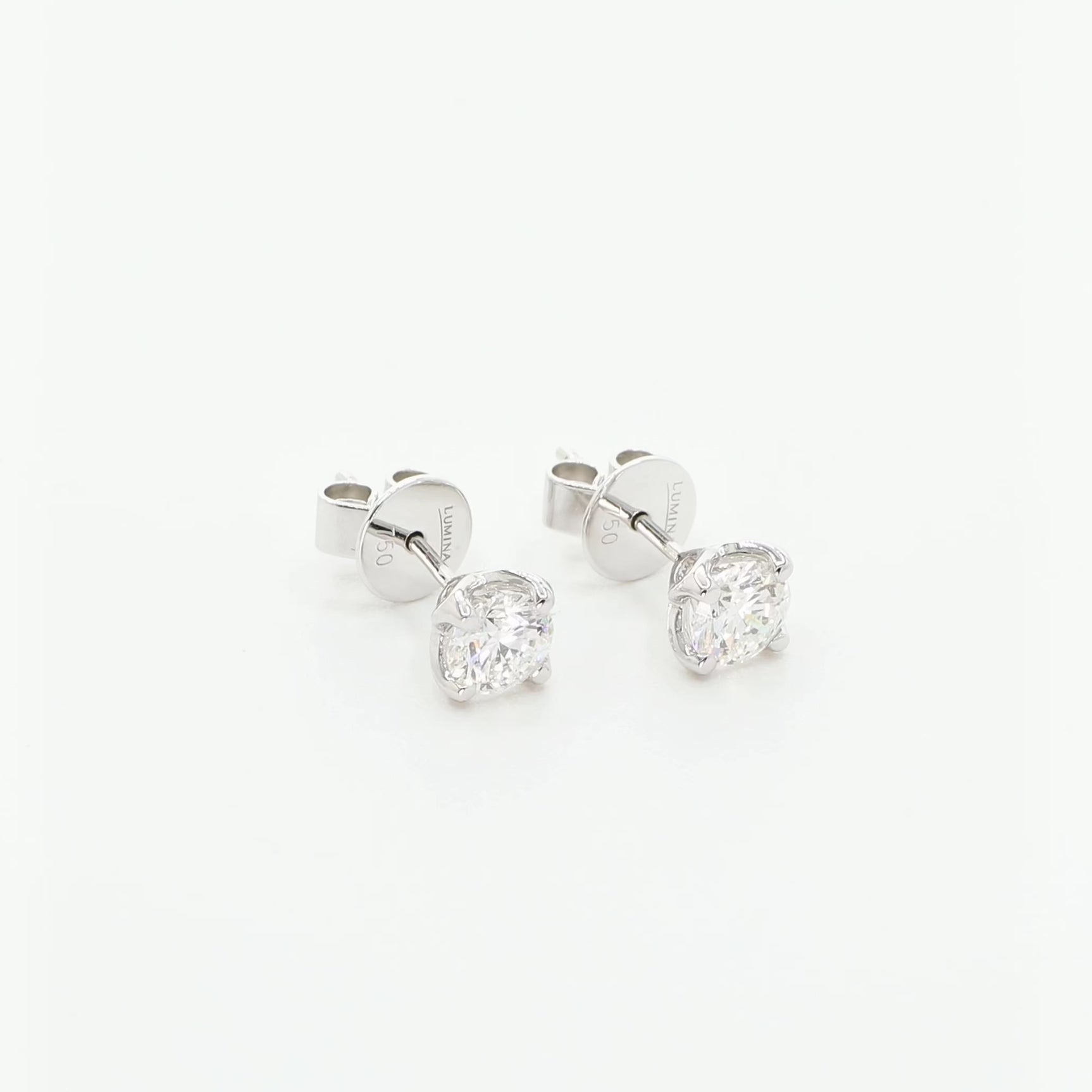 18K White Gold 1.00 Carat Diamond Stud Earrings Fine Jewellery Modaselle