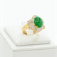 18K Yellow Gold Cabochon Jadeite Diamond Ring Fine Jewellery Modaselle
