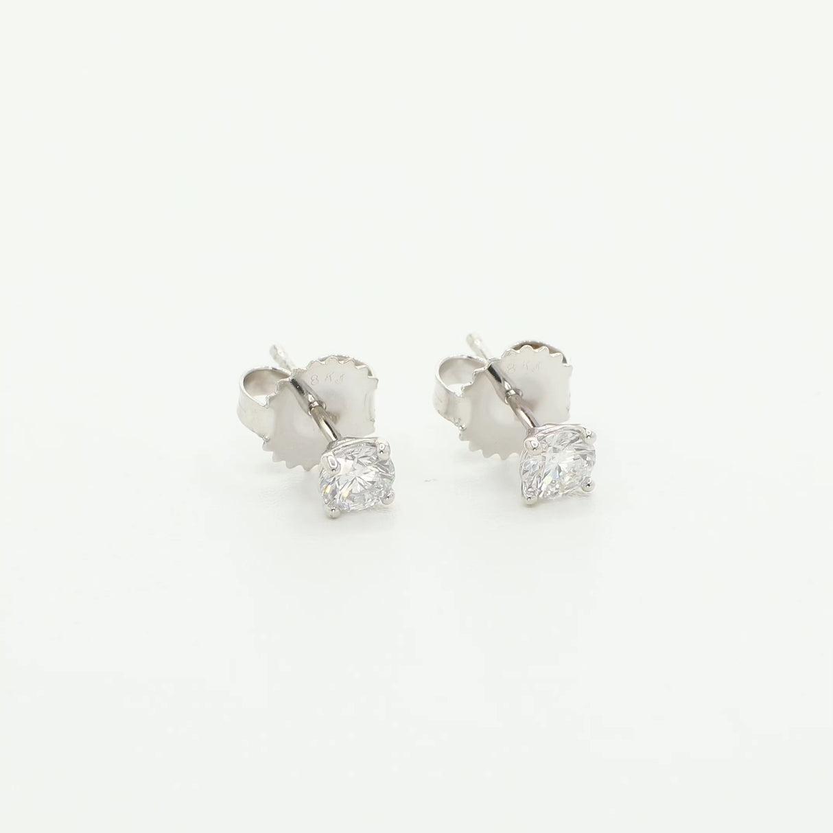14K White Gold 0.48 Carat Diamond Stud Earrings Fine Jewellery Modaselle