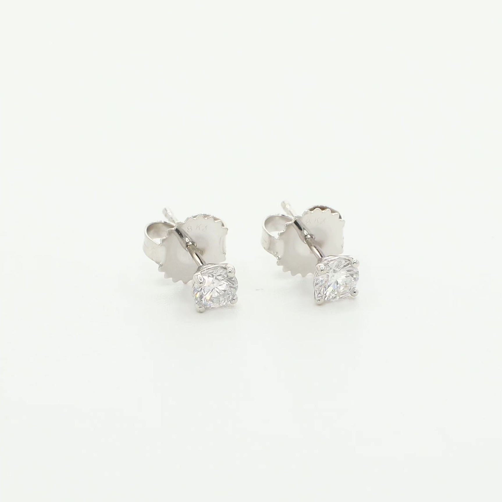 14K White Gold 0.48 Carat Diamond Stud Earrings Fine Jewellery Modaselle