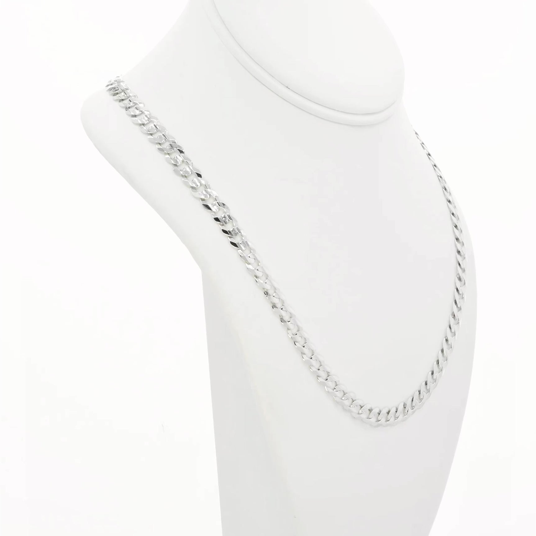 10K White Gold Curb Link Chain Fine Jewellery Modaselle