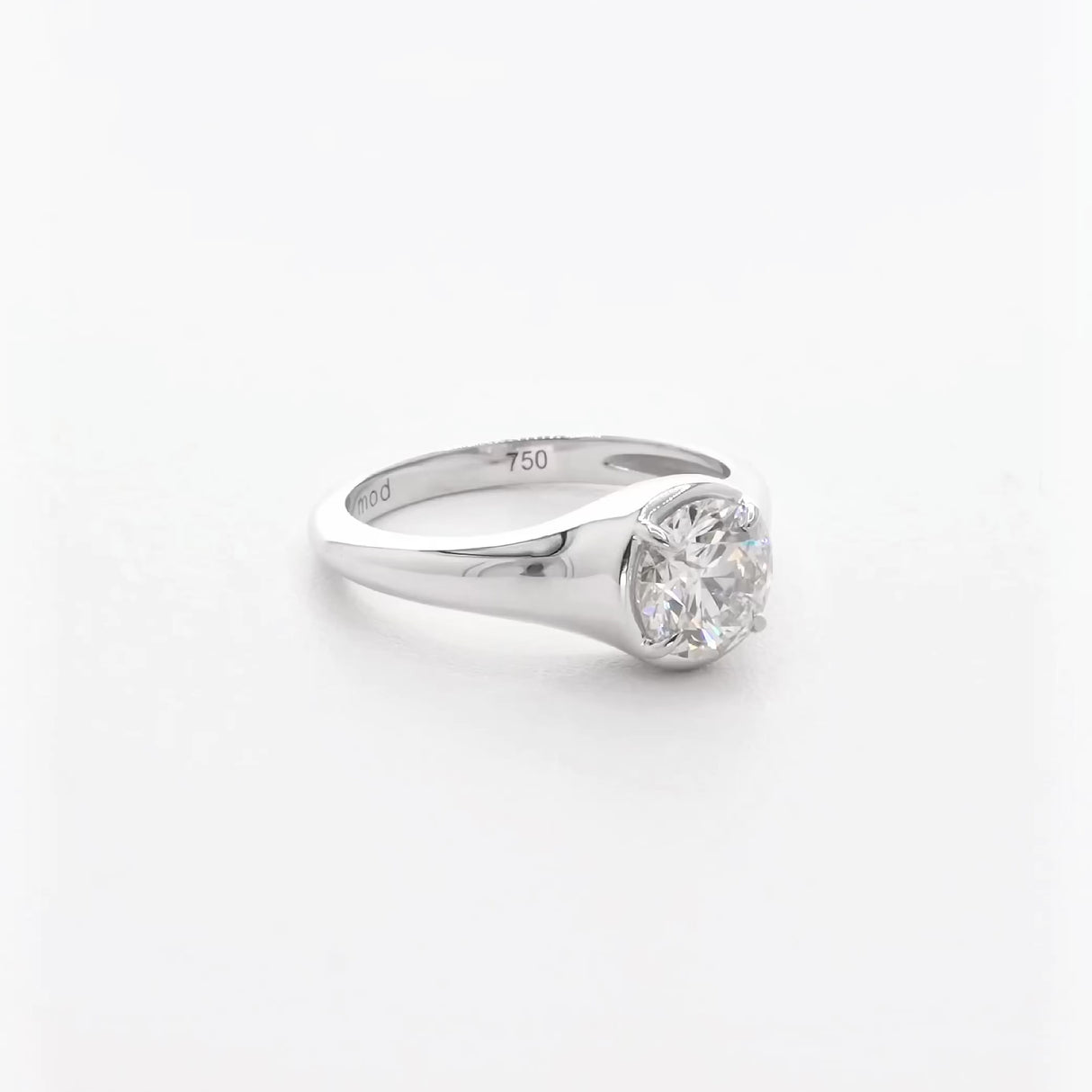18K White Gold 1.17 Carat Diamond Illusion Solitaire Ring Fine Jewellery Modaselle
