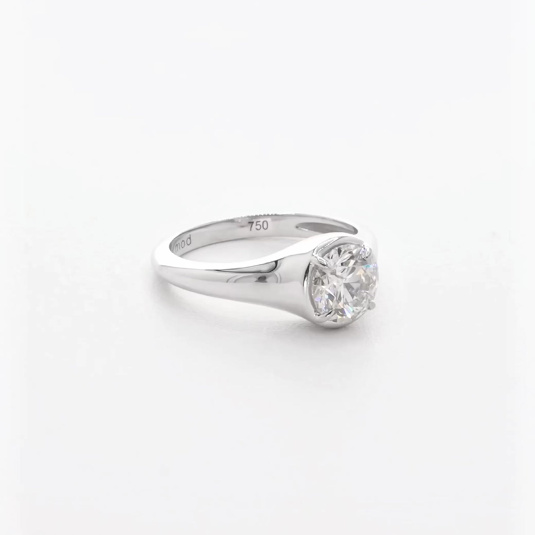 18K White Gold 1.17 Carat Diamond Illusion Solitaire Ring Fine Jewellery Modaselle