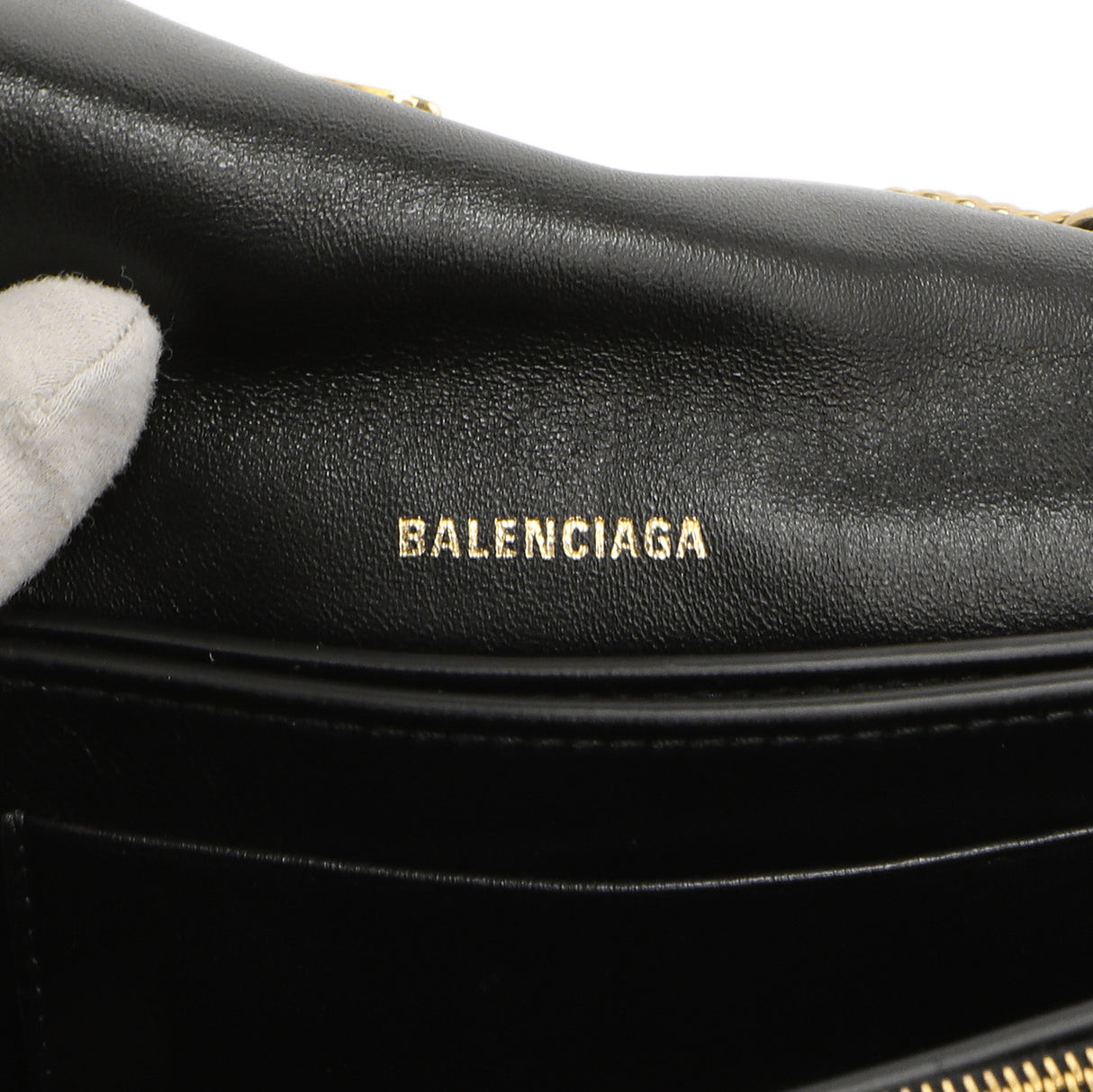 Balenciaga Black Quilted Crushed Calfskin Crush XS Chain Bag