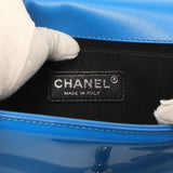 Chanel Blue Quilted Patent Plexiglass Small Boy Bag