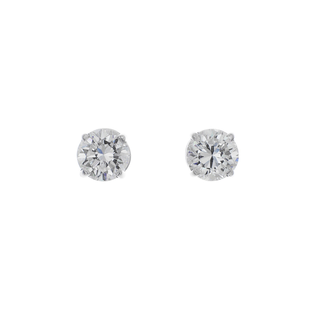 14K White Gold 1.21 Carat Diamond Stud Earrings