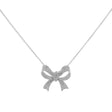 18K White Gold 1.15 Carat Diamond Bow Pendant Necklace Fine Jewellery Modaselle