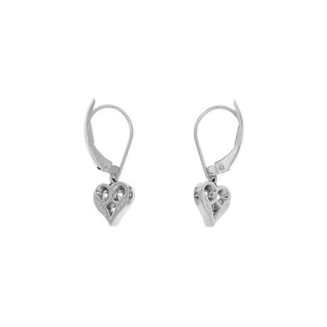 Tiffany & Co. Platinum Diamond Heart Drop Earrings