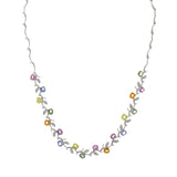 18K White Gold 8.64 Carat Sapphire & Diamond Necklace