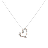 14K White Gold & Rose Gold 0.90 Carat Diamond Heart Pendant