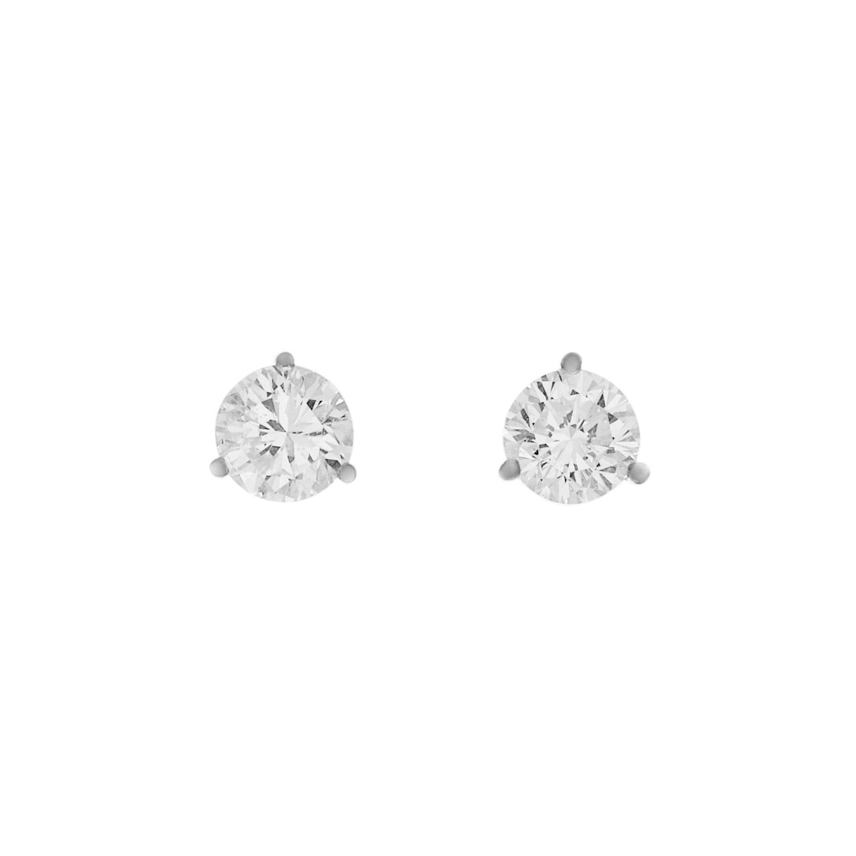 18K White Gold 1.20 Carat Diamond Stud Earrings