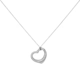 Tiffany & Co. Platinum Diamond 22mm Open Heart Pendant