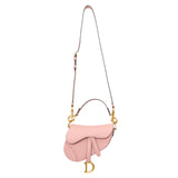 Christian Dior Antique Rose Grained Calfskin Mini Saddle Bag