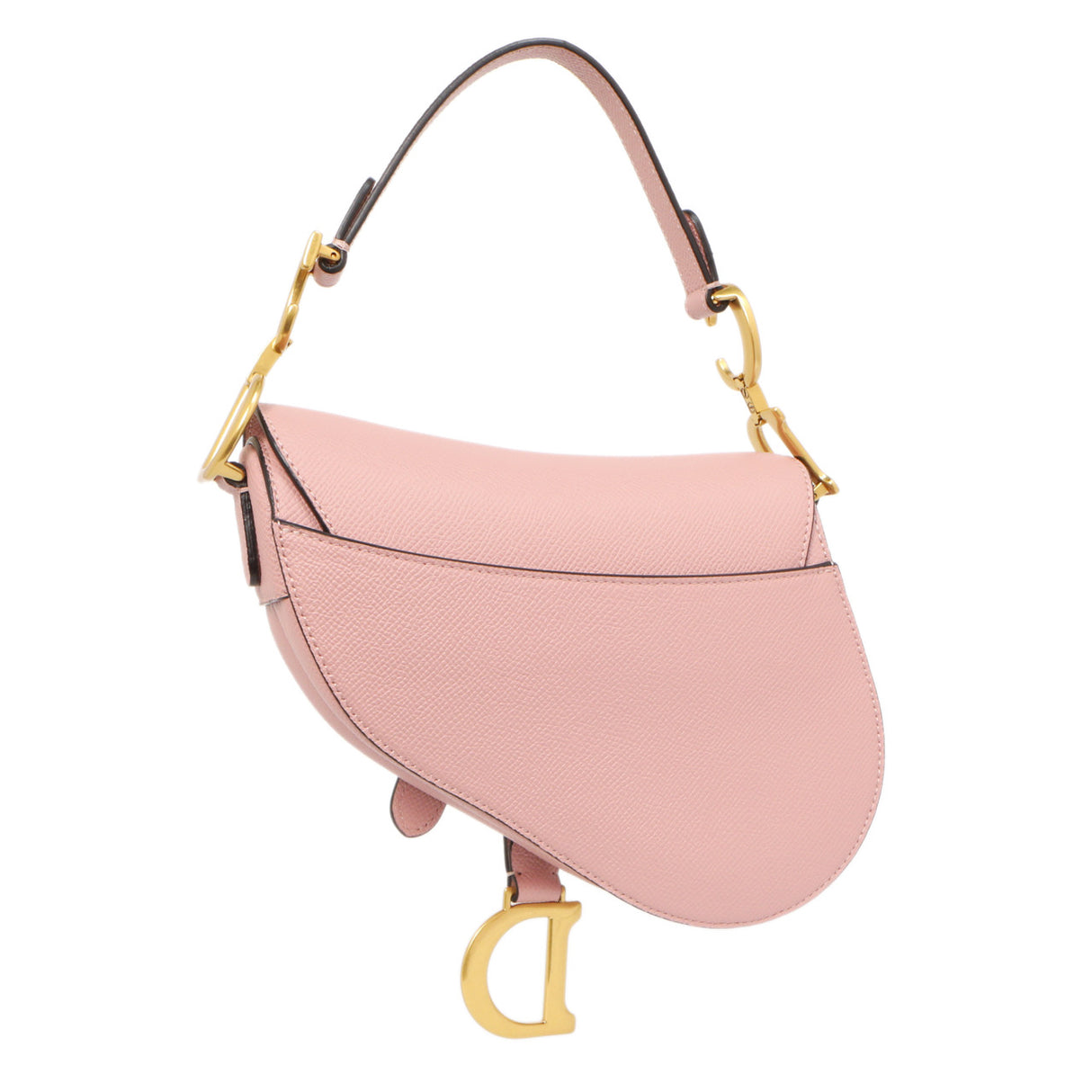 Christian Dior Antique Rose Grained Calfskin Mini Saddle Bag