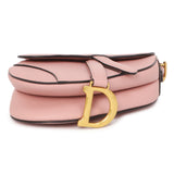 Christian Dior Antique Rose Grained Calfskin Mini Saddle Bag