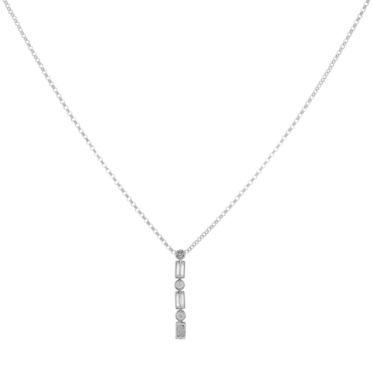18K White Gold 0.57 Carat Diamond Pendant Necklace