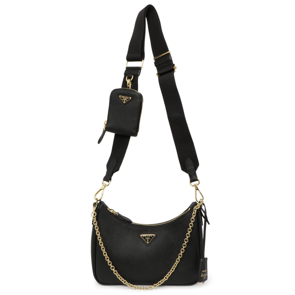 Prada Black Saffiano Re-Edition 2005 Shoulder Bag