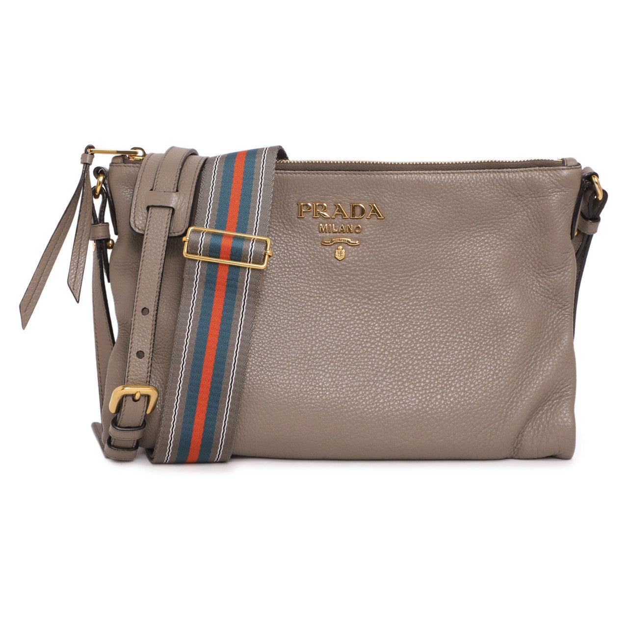 Prada Grey Vitello Daino Soft Crossbody Modaselle