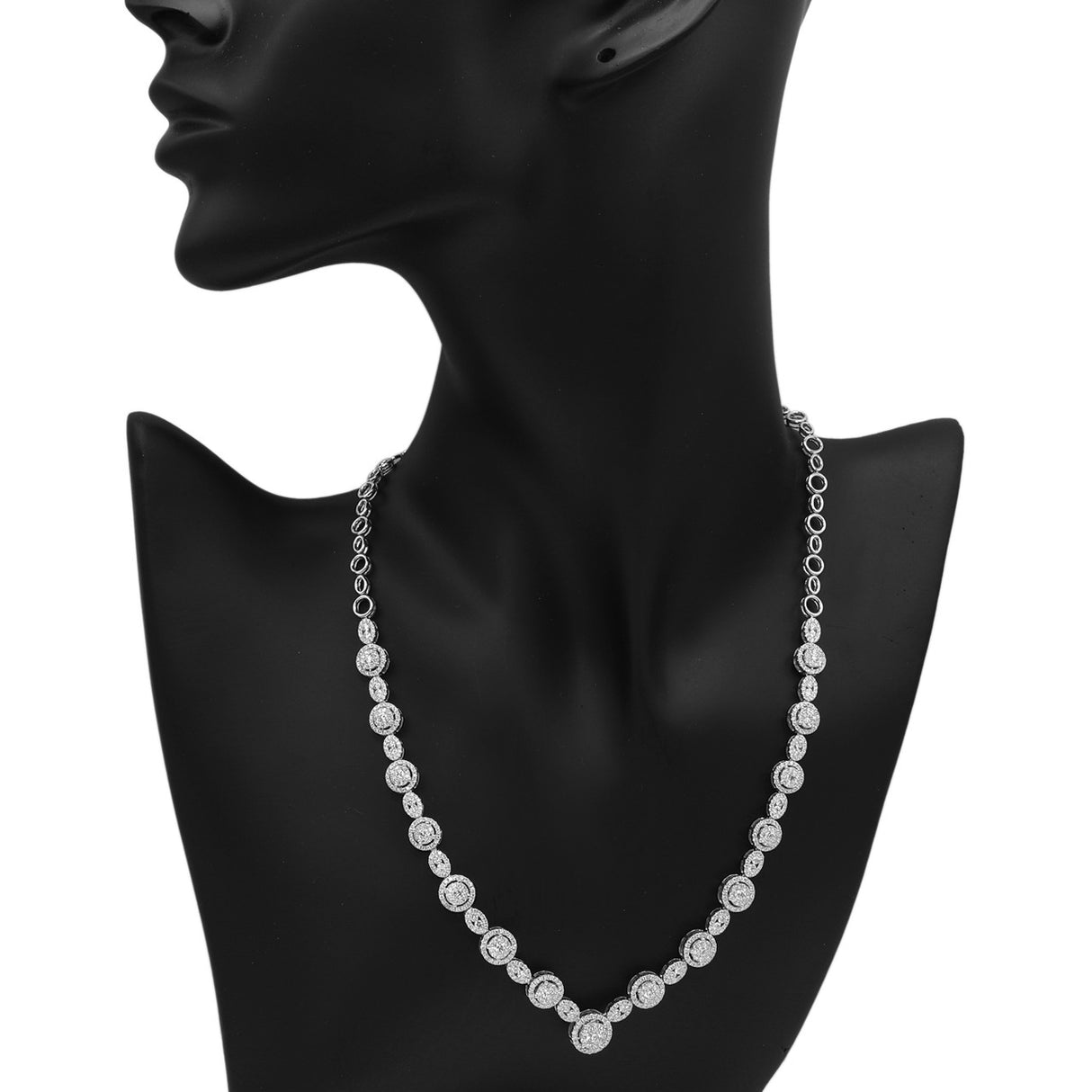 18K White Gold 5.04 Carat Diamond Necklace