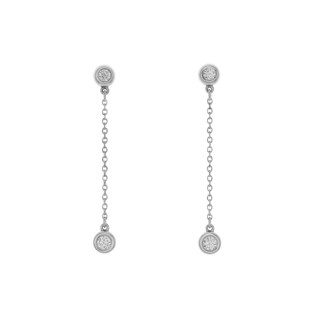 Tiffany & Co. Sterling Silver Diamonds by the Yard Drop Earrings