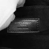 Saint Laurent Black Ribbed Patent Baby Sac  de Jour