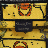 Christian Dior Yellow Embroidered Pixel Zodiac Small Book Tote