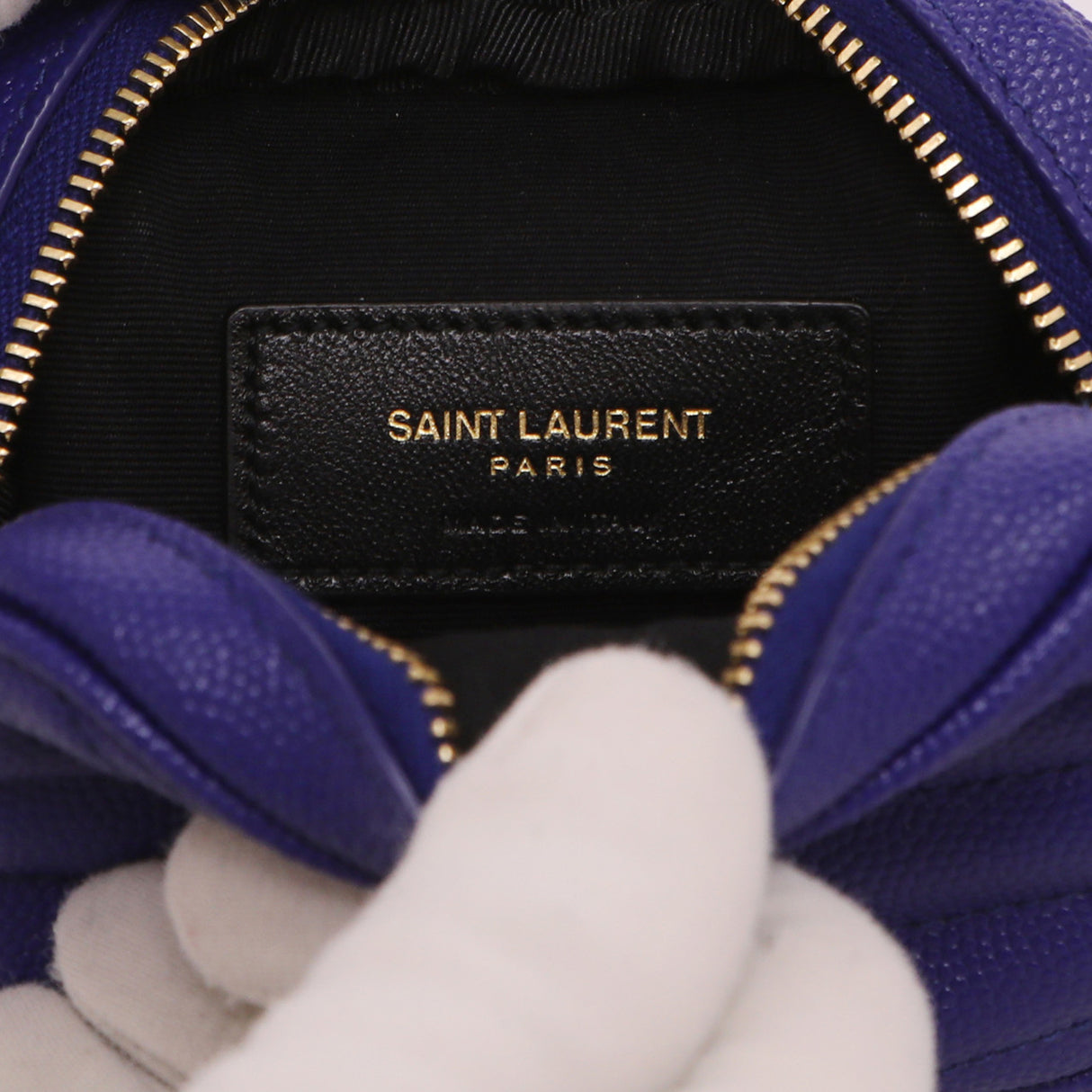 Saint Laurent Blue Grain De Poudre Matelasse Monogram Baby Lou Camera Bag