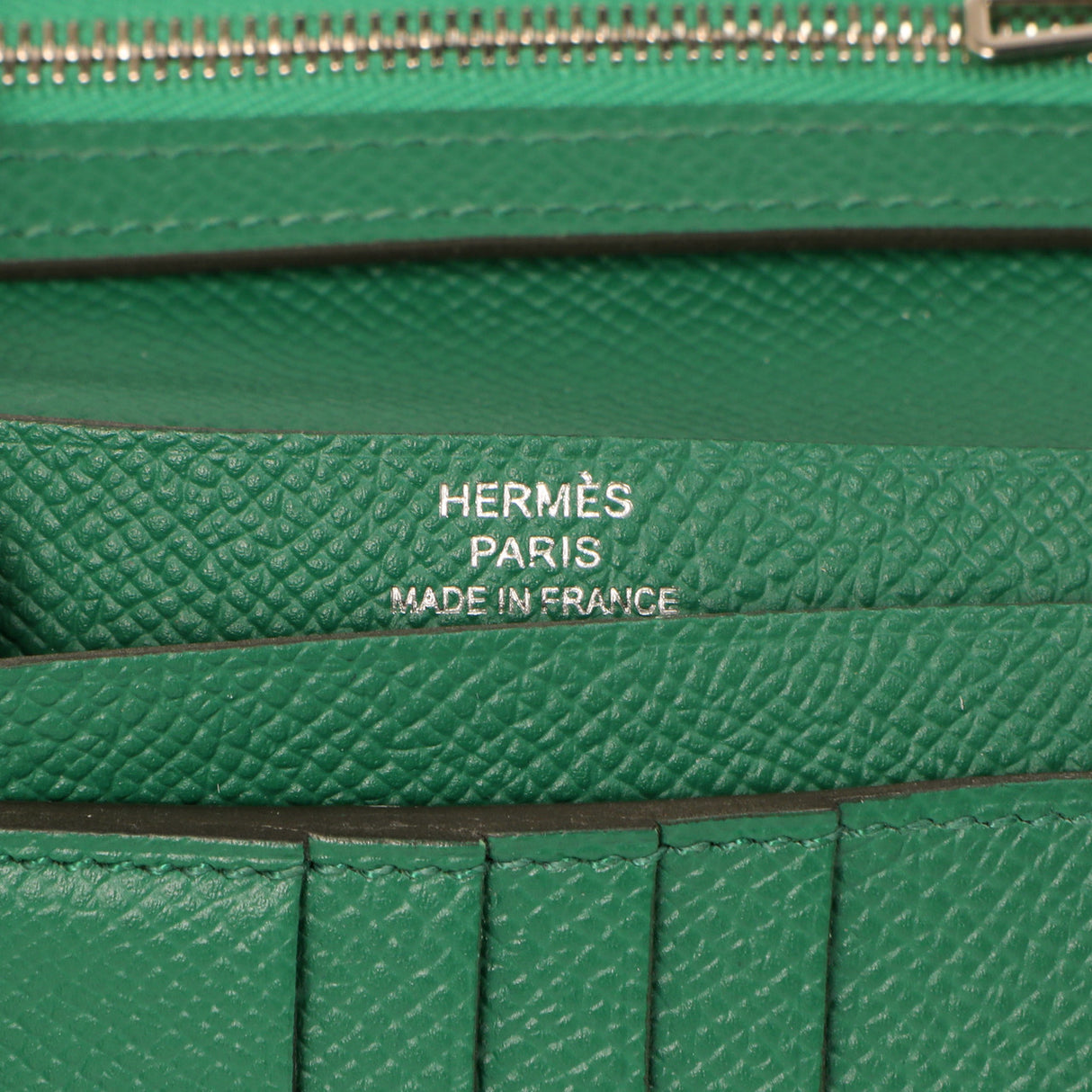 Hermes Vert Vertigo Epsom Bearn Compact Wallet