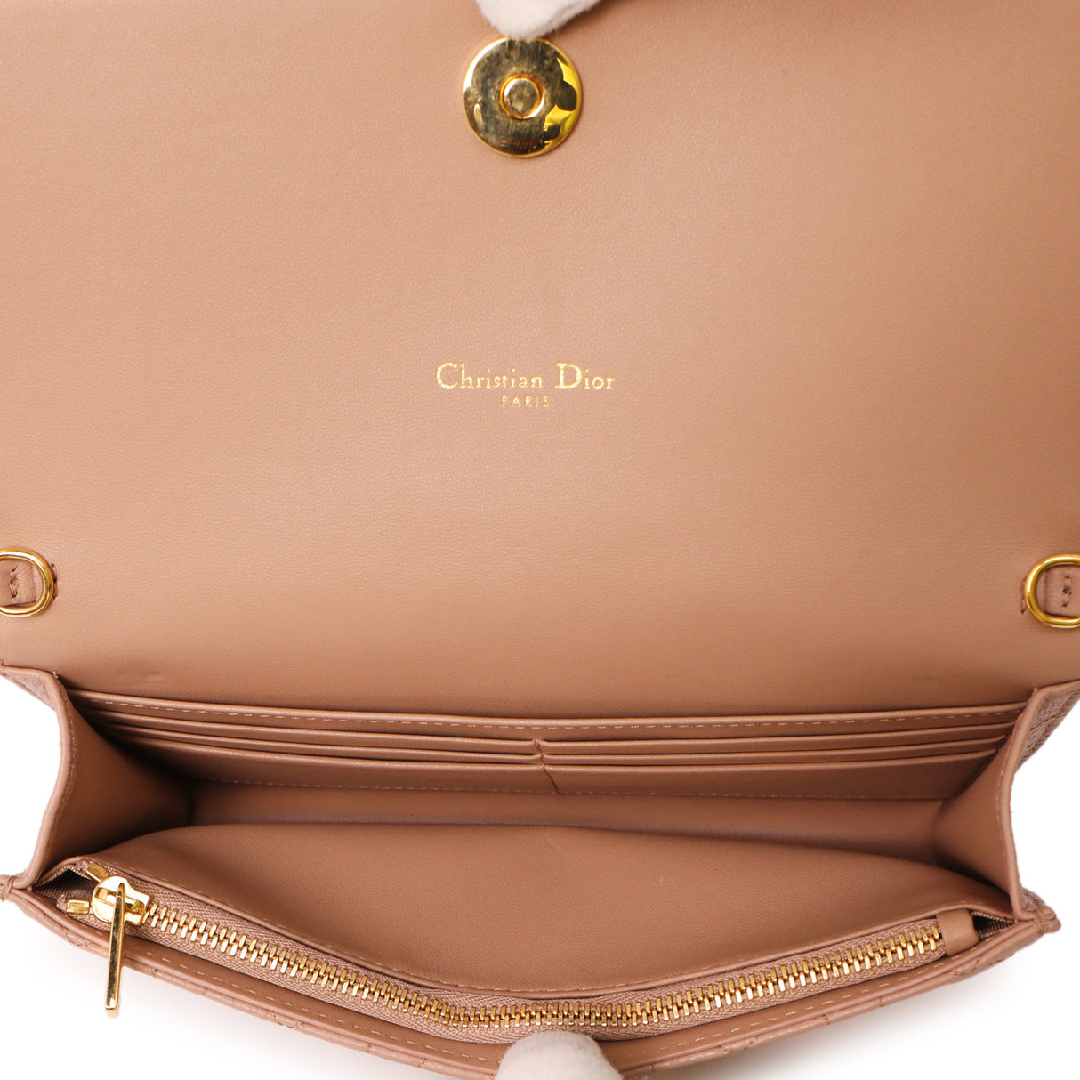 Christian Dior Fard Supple Calfskin Caro Pouch With Chain