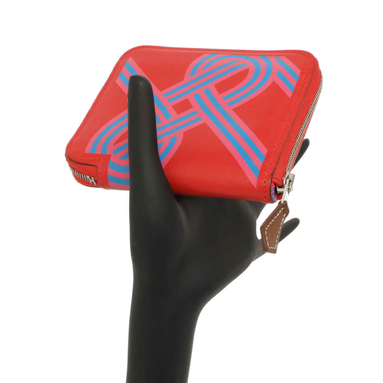 エルメス ストラップウォレット (Rouge De Cour) Hermes Rouge De Coeur Swift Noeuds Marins Silk'in Compact Zip