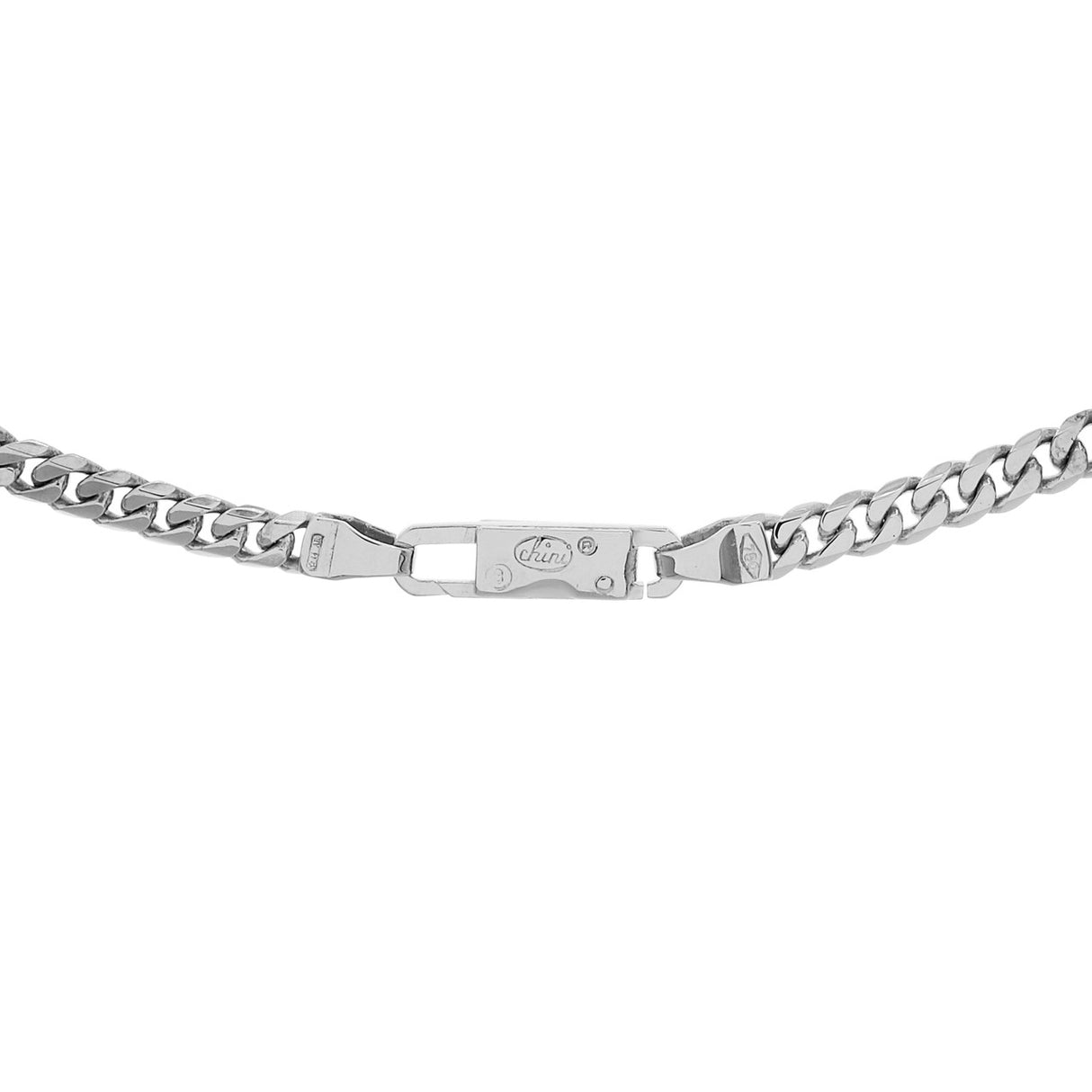 18K White Gold Curb Link Chain Necklace