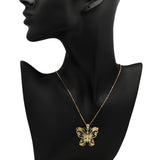 14K Yellow Gold Gold Butterfly Pendant Necklace