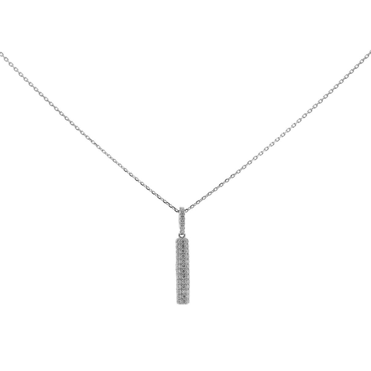 18K White Gold 0.72 Carat Diamond Drop Pendant Necklace
