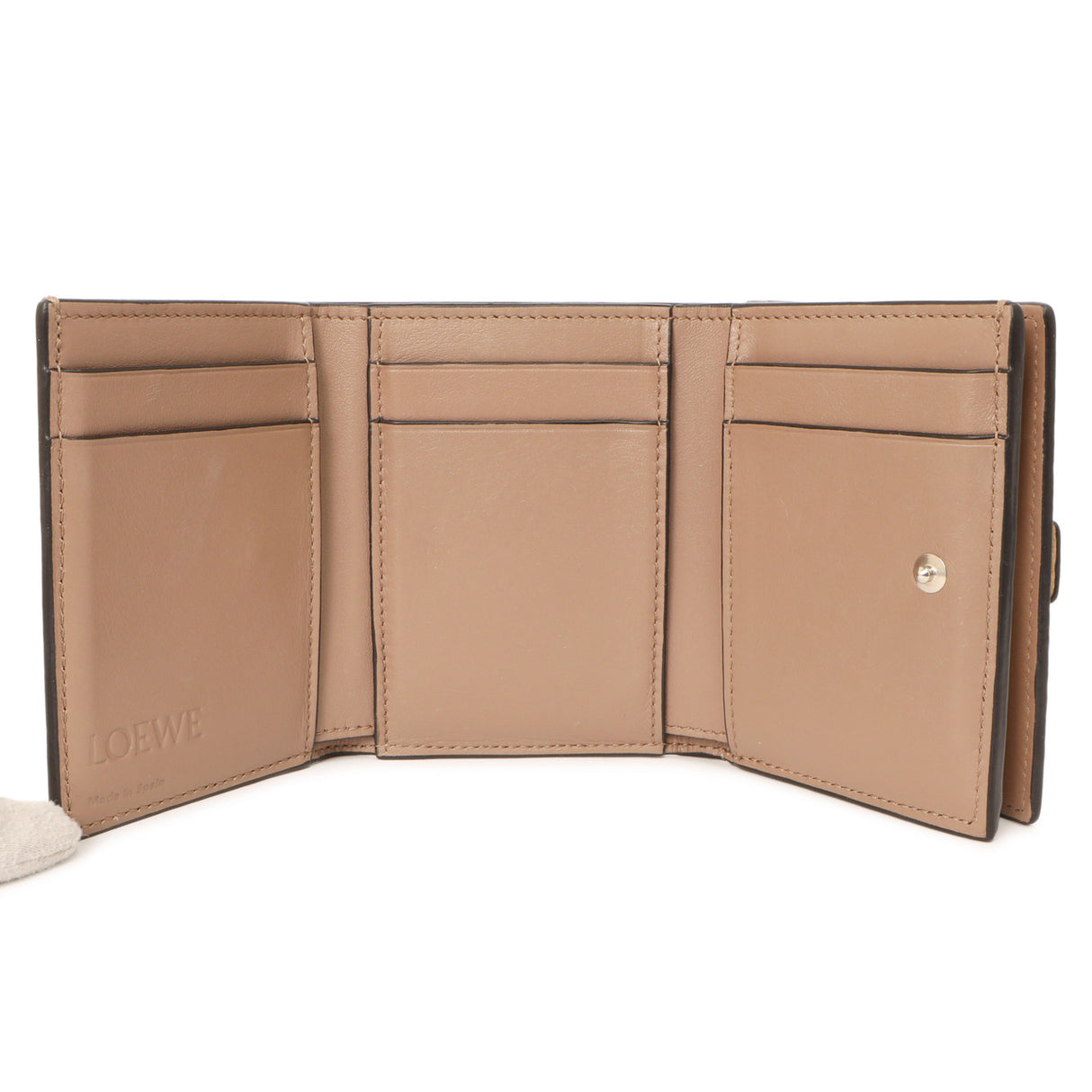 Loewe Nude-Citronelle Soft Grained Calfskin Trifold Wallet