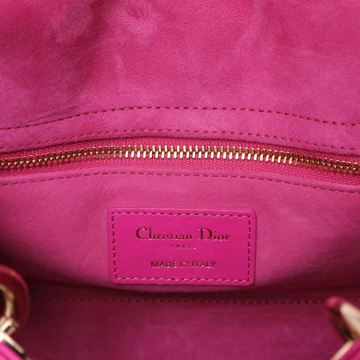 Christian Dior Magenta Lambskin Cannage Small My ABCDior Lady Dior