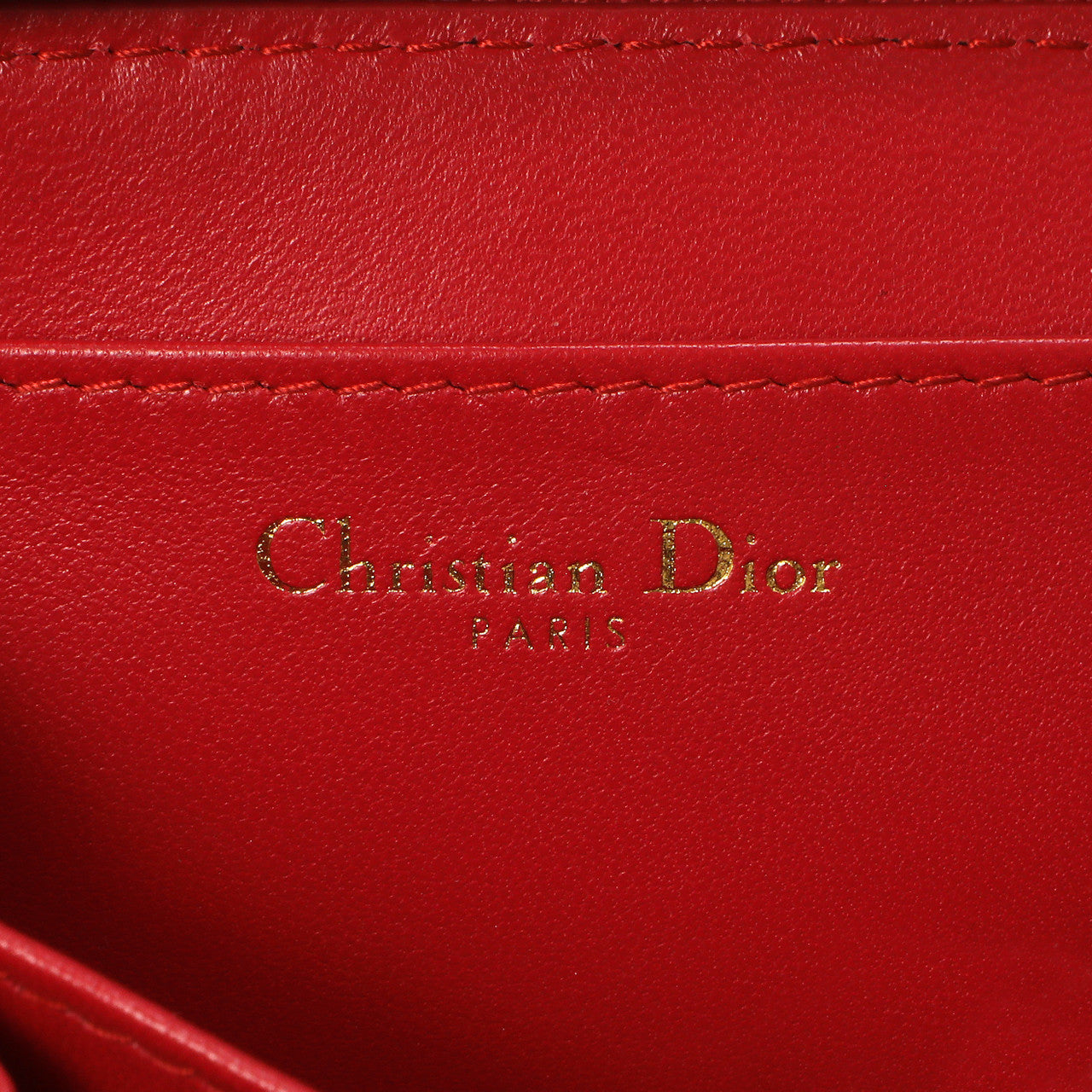 Christian Dior Raspberry Lambskin Cannage Mini Caro Zipped Pouch