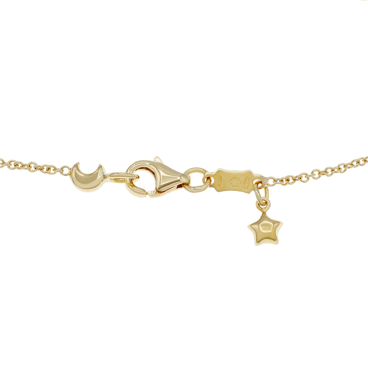 18K Yellow Gold Moon & Star Bracelet