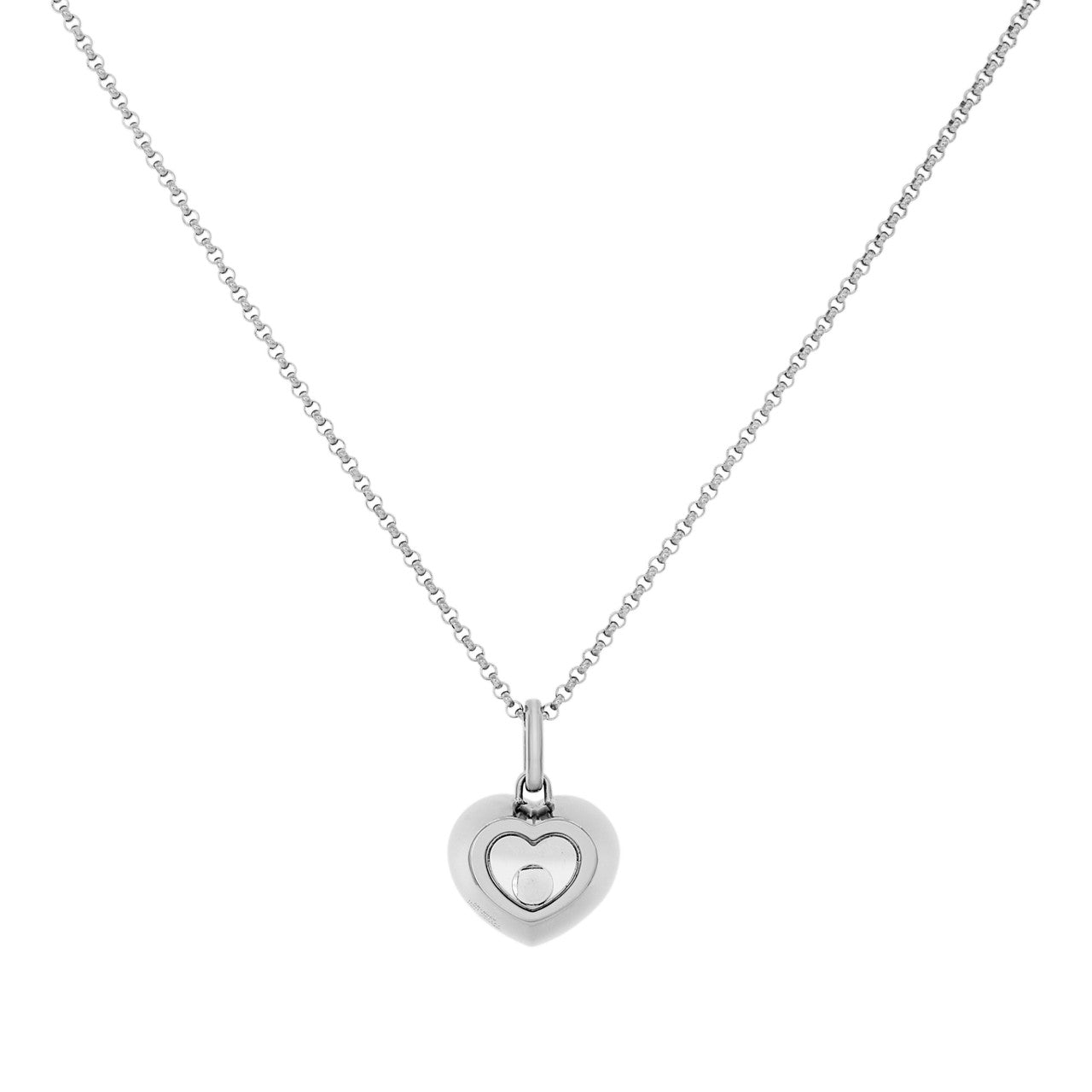 Chopard White Gold And Diamond Happy Diamonds Icons Pendant Necklace Gold One Size