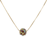 14K Yellow Gold Spherical Pendant Necklace