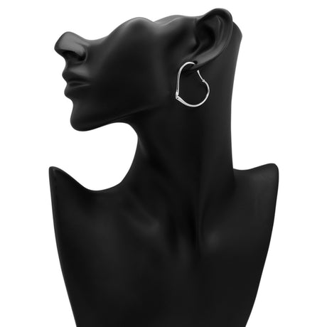 Tiffany & Co. Sterling Silver Open Heart Hoop Earrings
