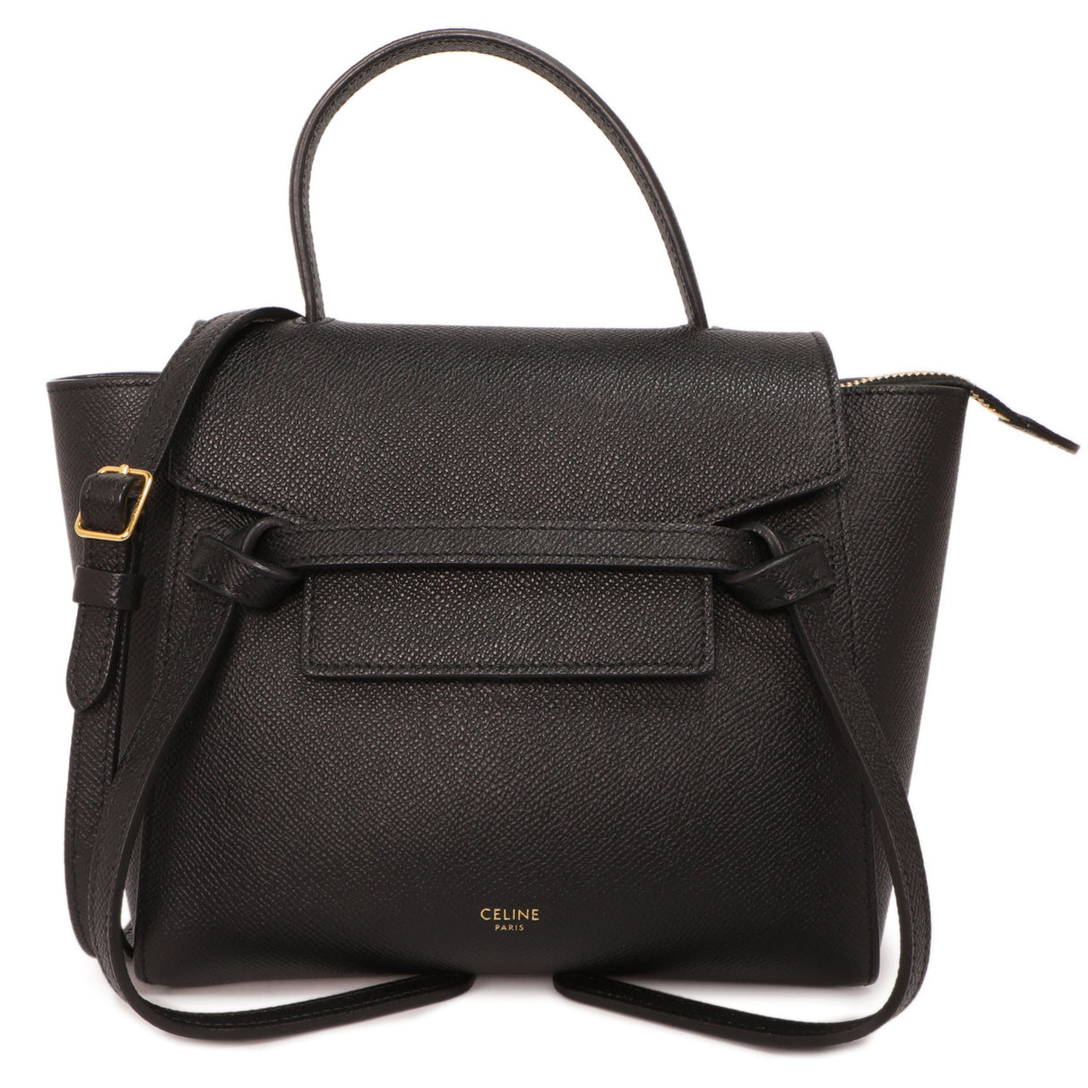 Nano belt bag in grained calfskin black Clearance