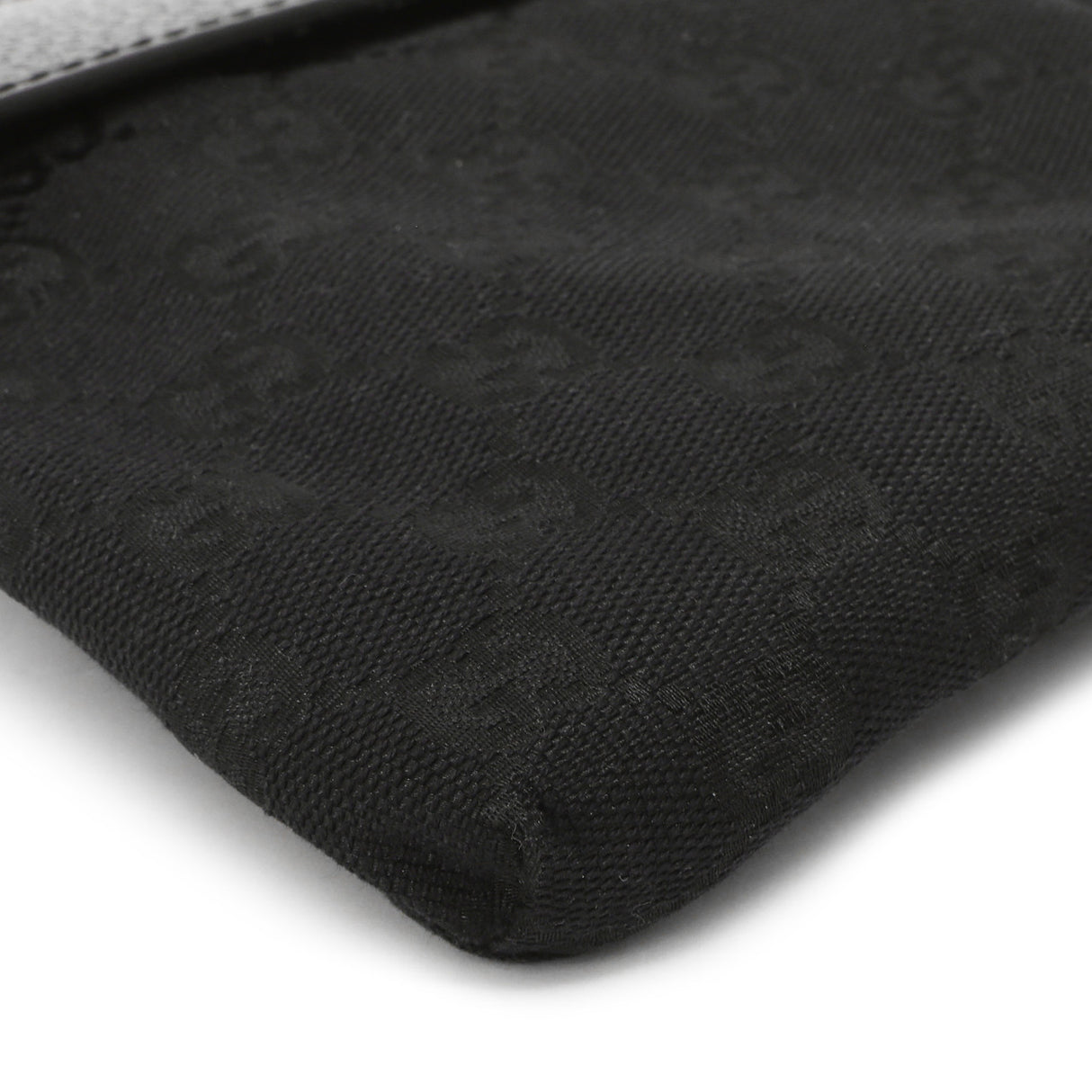 Gucci Black Monogram Canvas Double Pocket Belt  Bag