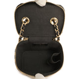 Chanel Raffia Jute Striped Mini Vanity Case with Chain